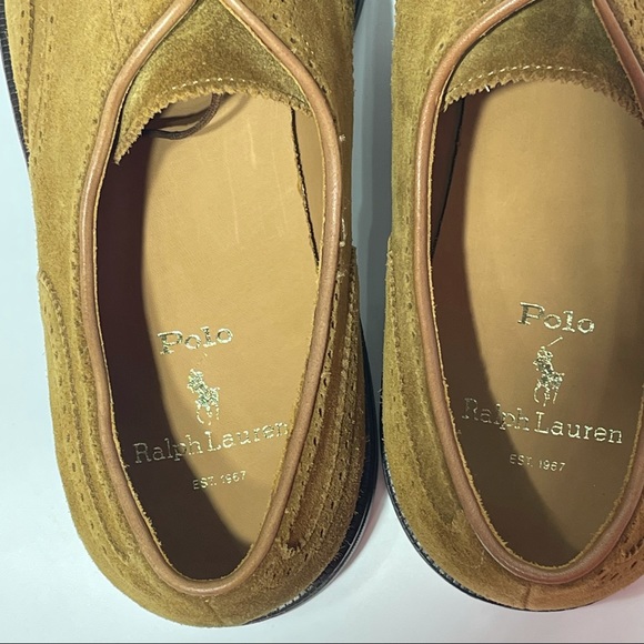 Polo Ralph Lauren Mens Asher Wingtip Oxford Suede Leather Dress Shoes - Picture 7 of 11